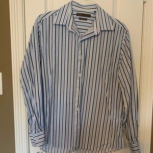 Perry Ellis City Fit Long Sleeve Button Down Shirt Size Large